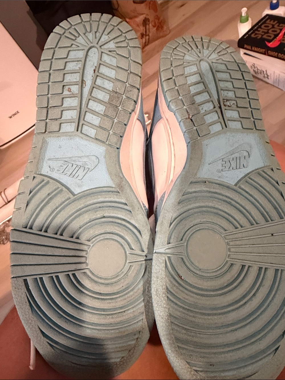 Nike Women's Light Blue and White High-Top Sneakers - Picture 3 of 4